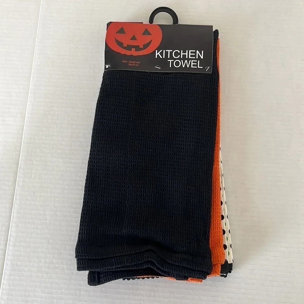 Halloween Kitchen‎ Towels Set of 3 1 Spooky Ghost 2 Waffle Weave 20
